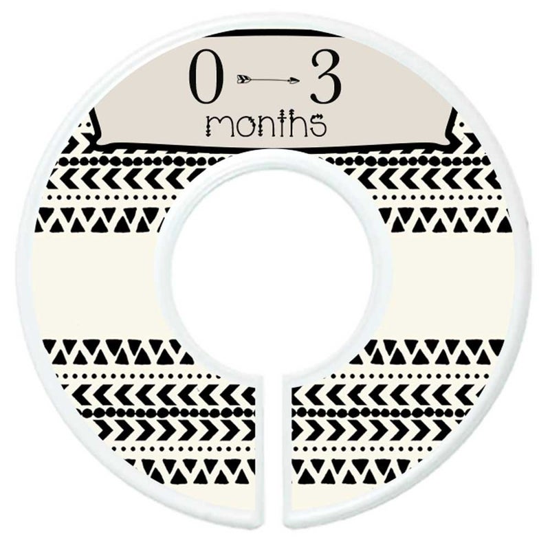 Mumsy Goose Nursery Closet Dividers Closet Organizers Baby Clothes Dividers Monochrome Boho - Image 2